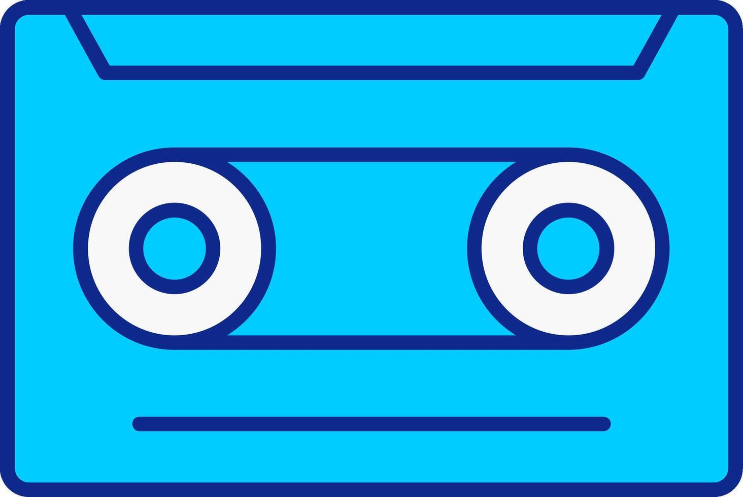 Cassette Blue Filled Icon vector
