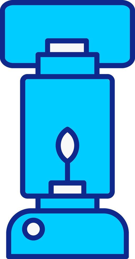 Oil Lamp Blue Filled Icon vector