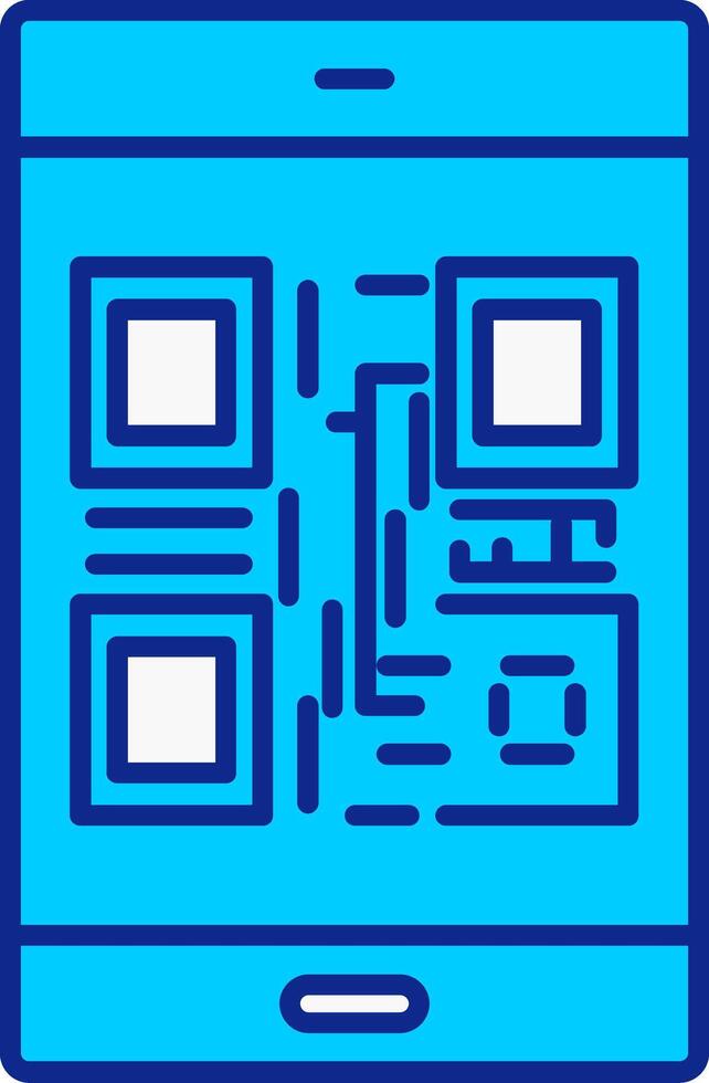 Qr Code Blue Filled Icon vector