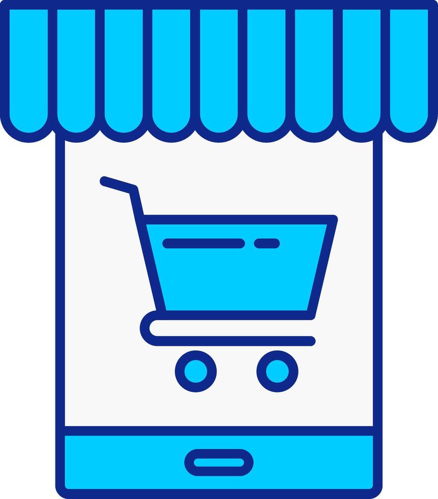 Online Store Blue Filled Icon vector