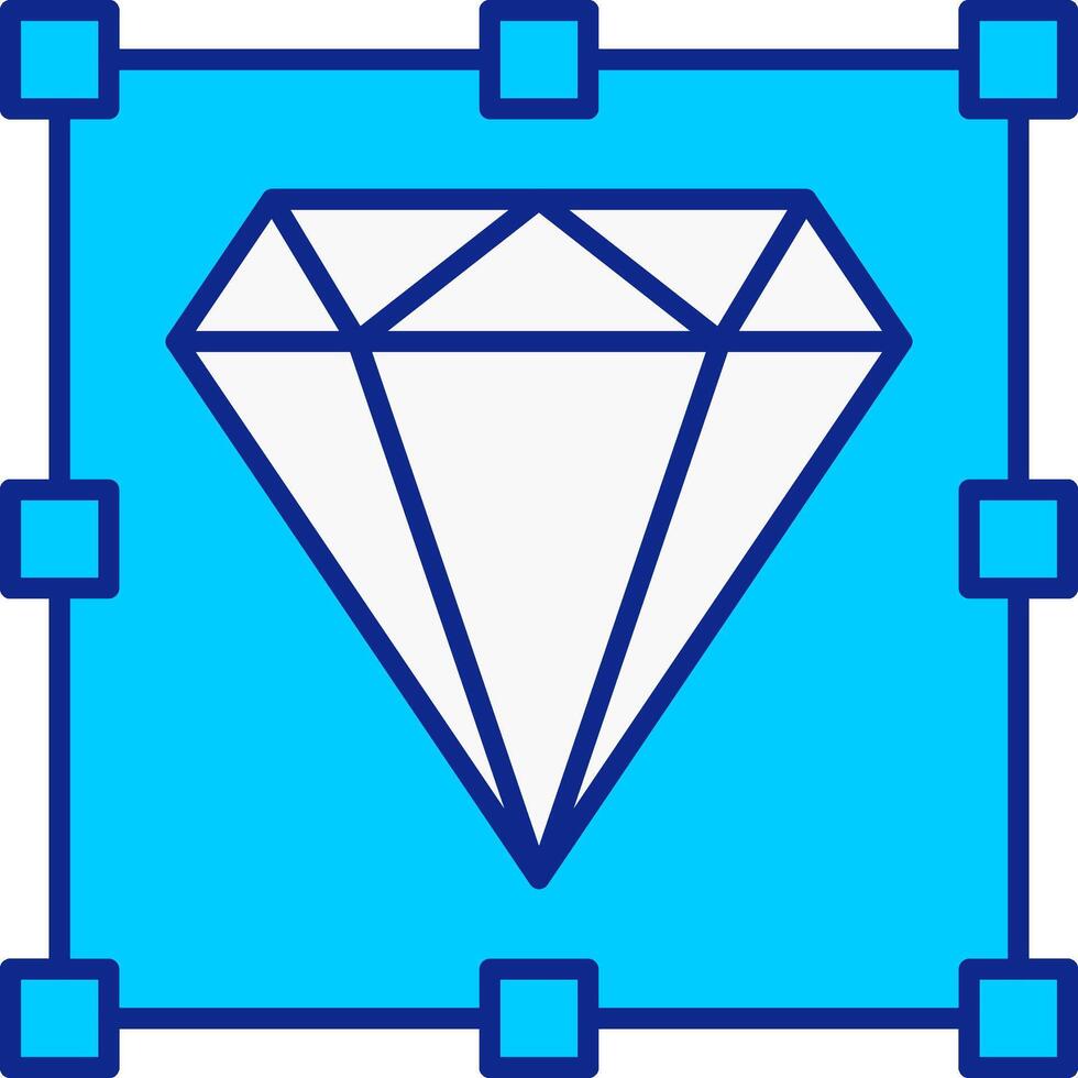 diamante azul lleno icono vector