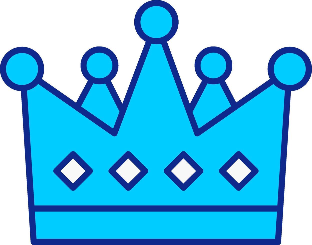 Crown Blue Filled Icon vector