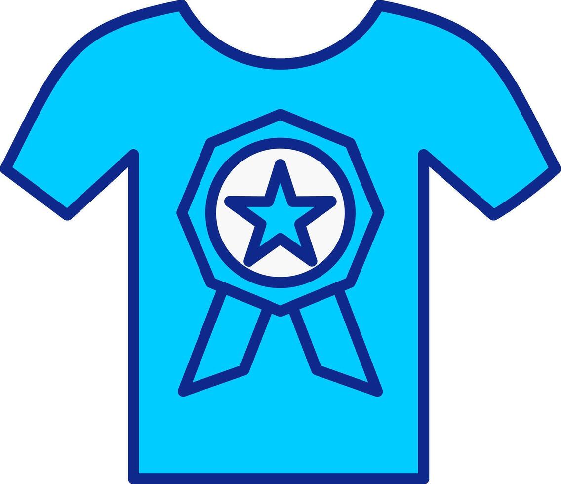 t camisa azul lleno icono vector