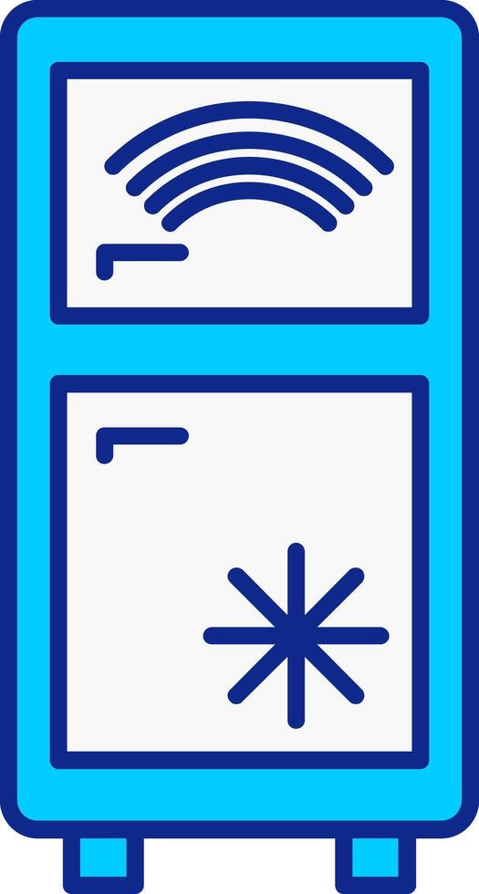 inteligente refrigerador azul lleno icono vector