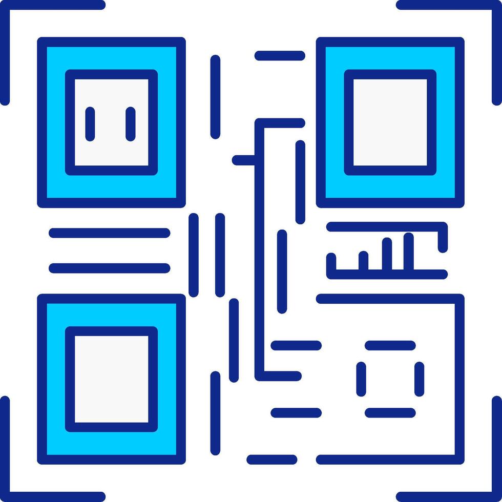 Qr Code Blue Filled Icon vector
