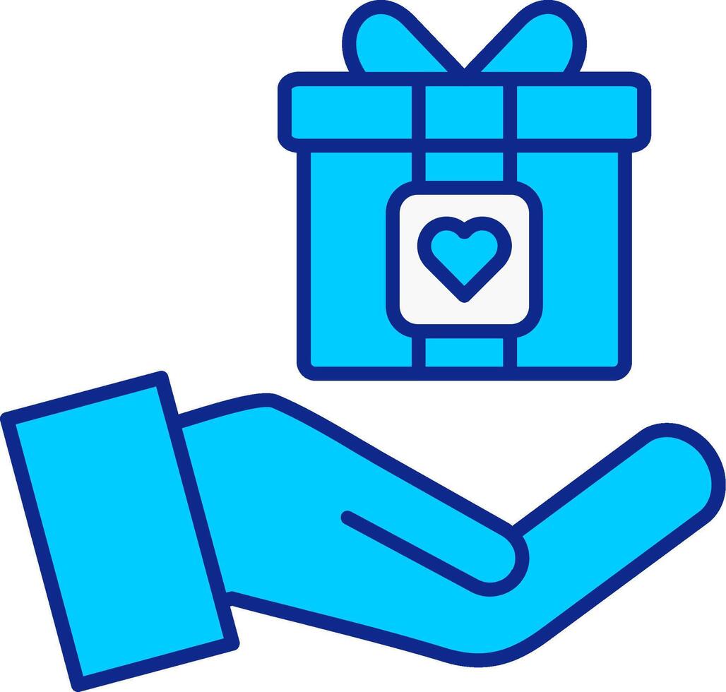 Gift Blue Filled Icon vector