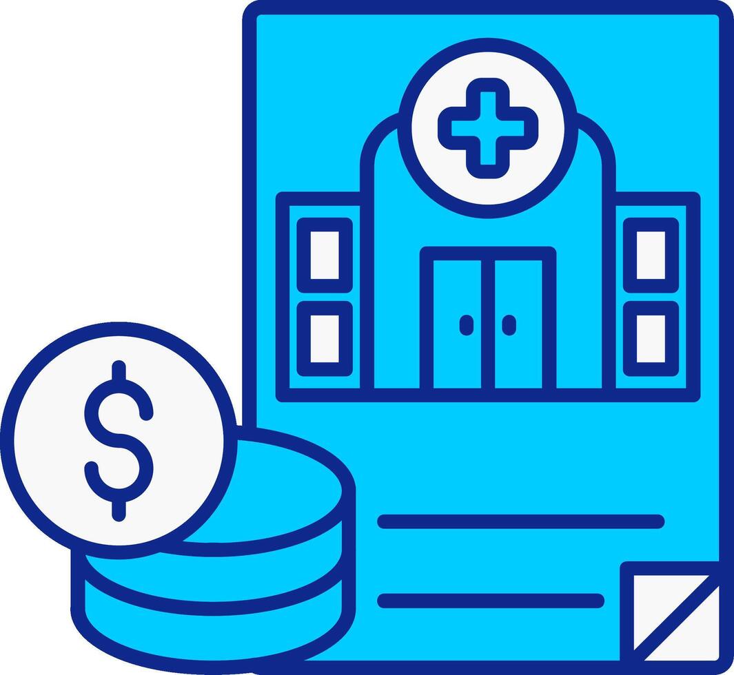 Hospital Budget Blue Filled Icon vector