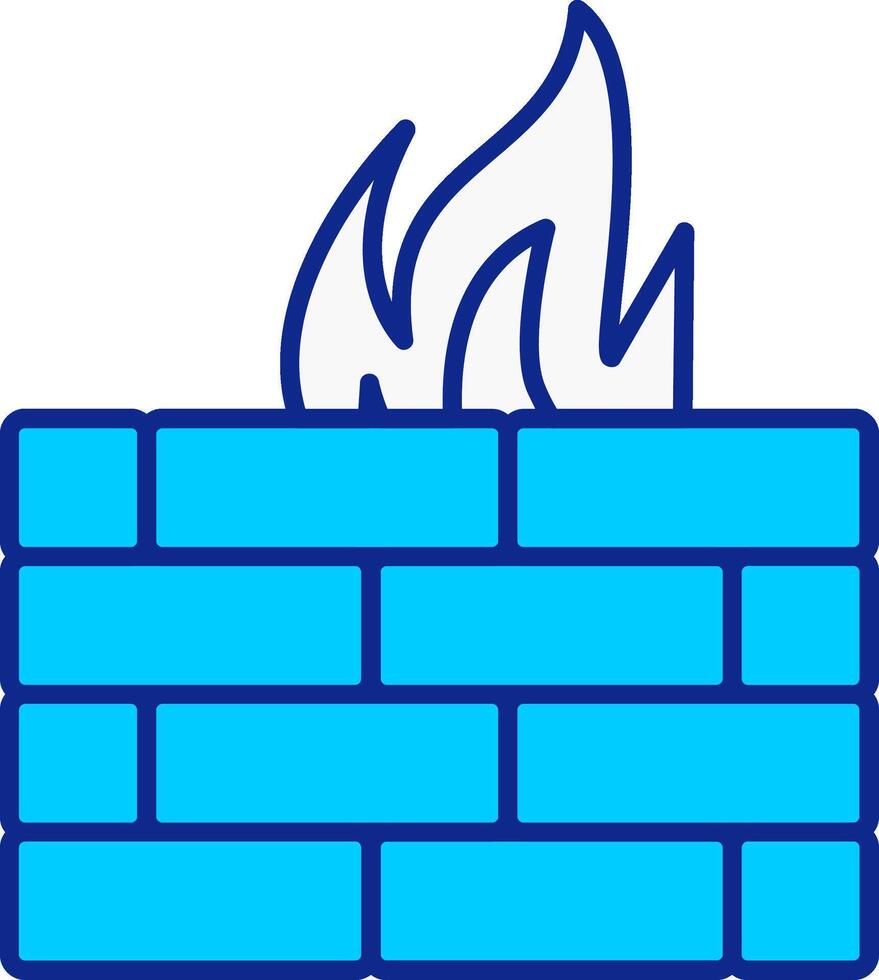 Firewall Blue Filled Icon vector