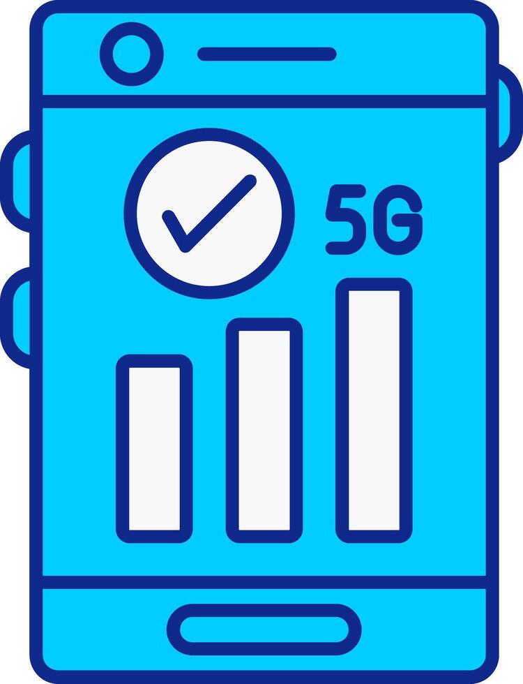 Good Signal Blue Filled Icon vector