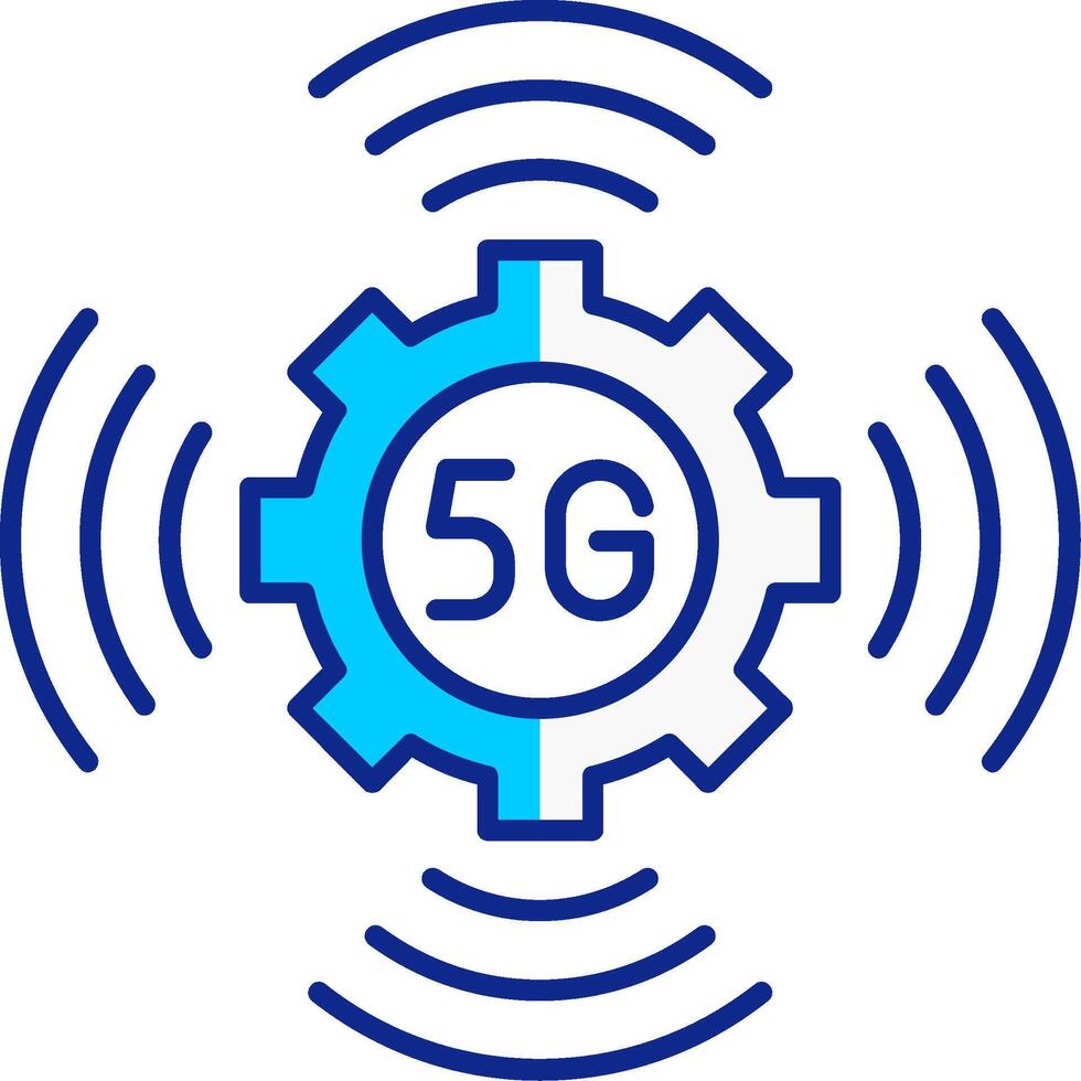 5G Blue Filled Icon vector