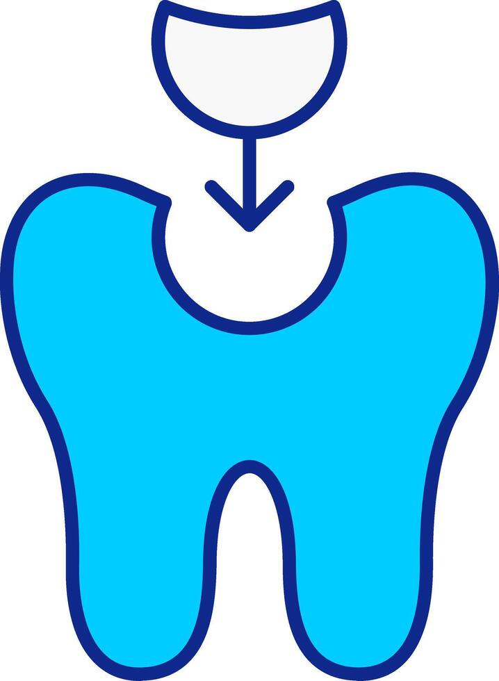 Tooth Filling Blue Filled Icon vector