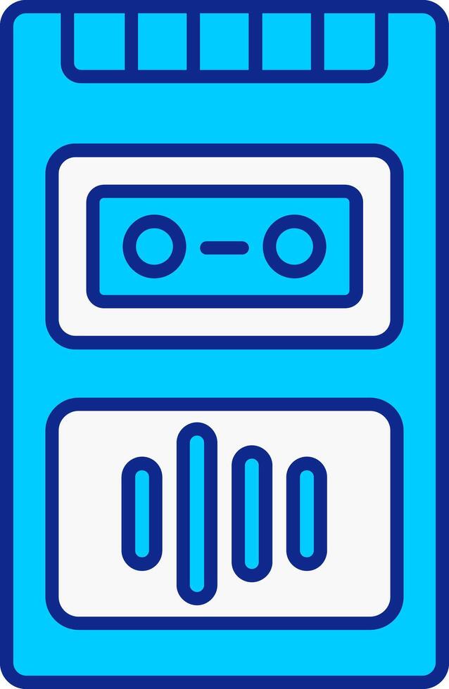 grabadora azul lleno icono vector