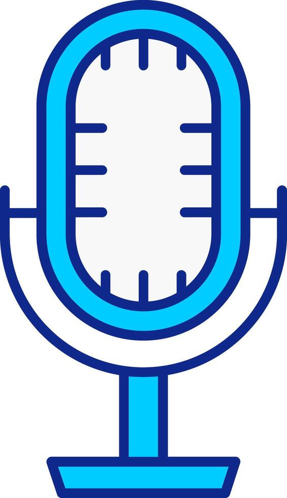 Studio Microphone Blue Filled Icon vector
