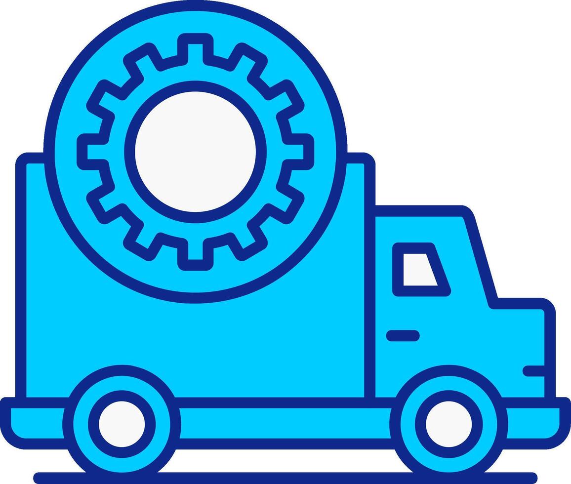 Truck Repair Blue Filled Icon vector