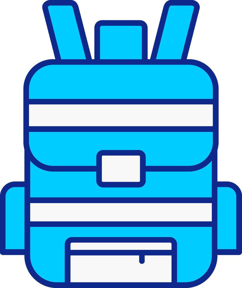 mochila azul lleno icono vector
