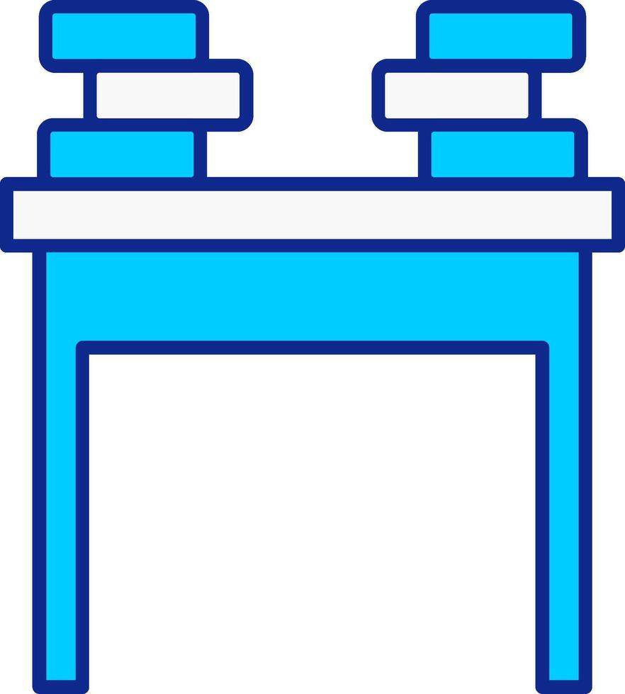 colegio escritorio azul lleno icono vector