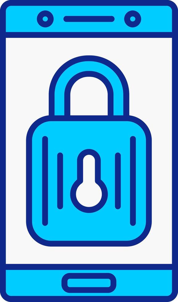 Lock Blue Filled Icon vector