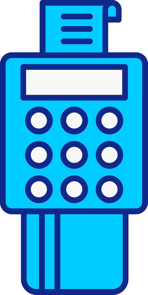 Bank Terminal Blue Filled Icon vector