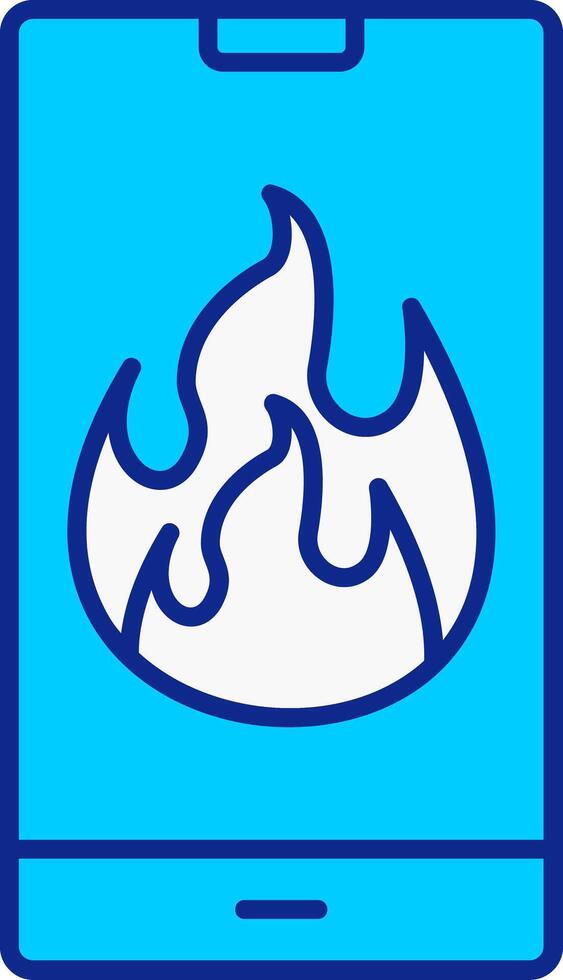 Flame Blue Filled Icon vector