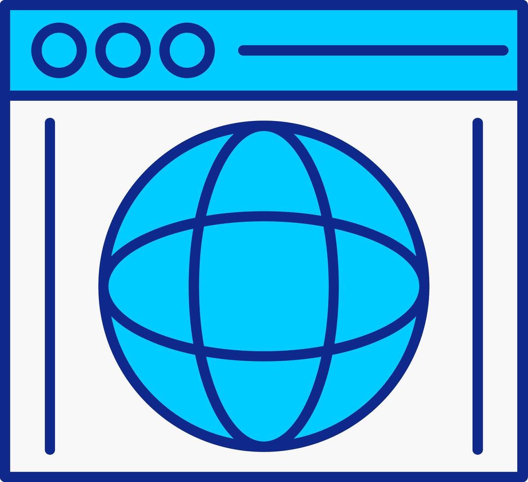 Browser Blue Filled Icon vector