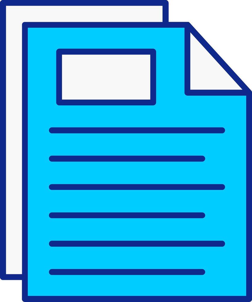 Document Blue Filled Icon vector