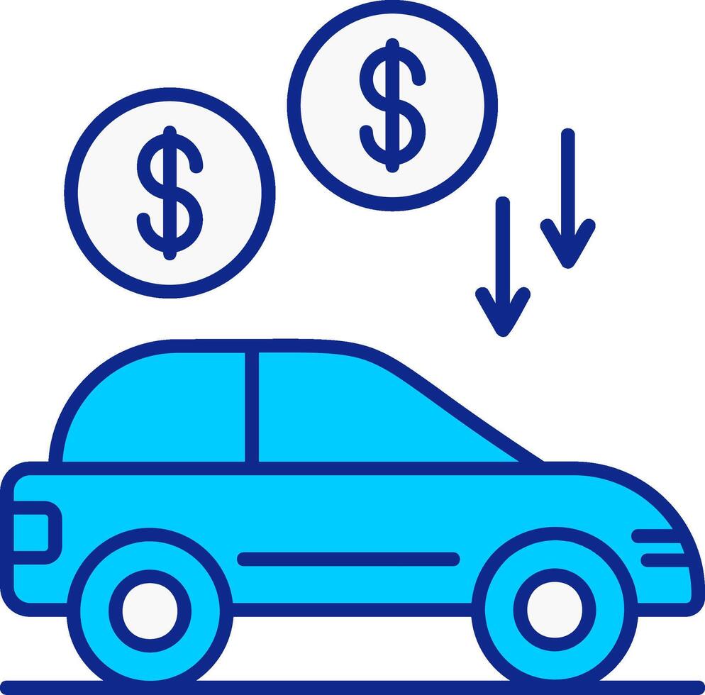 Car Loan Blue Filled Icon vector