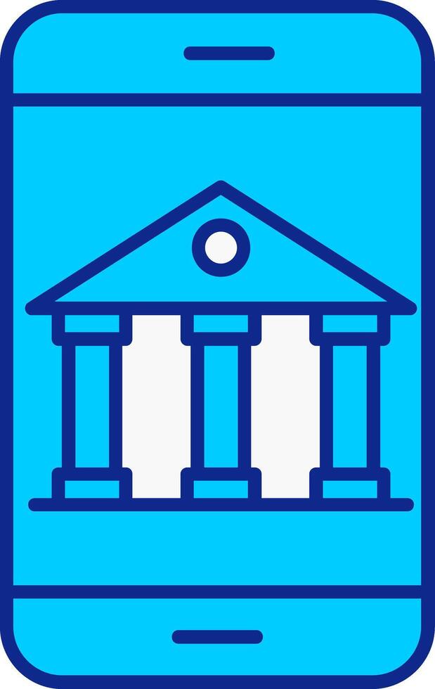 en línea bancario azul lleno icono vector