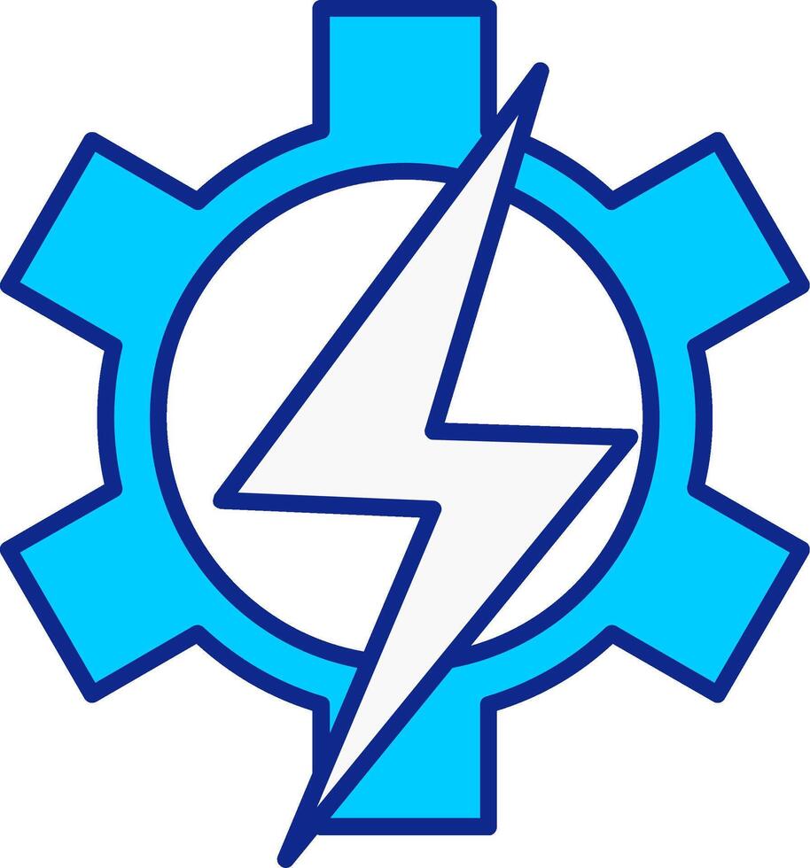 Setting Blue Filled Icon vector