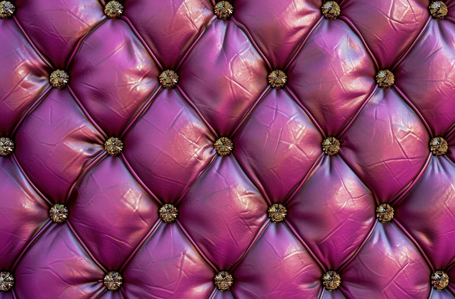 AI generated pink leather background with stitching and metal details for fashion design photo