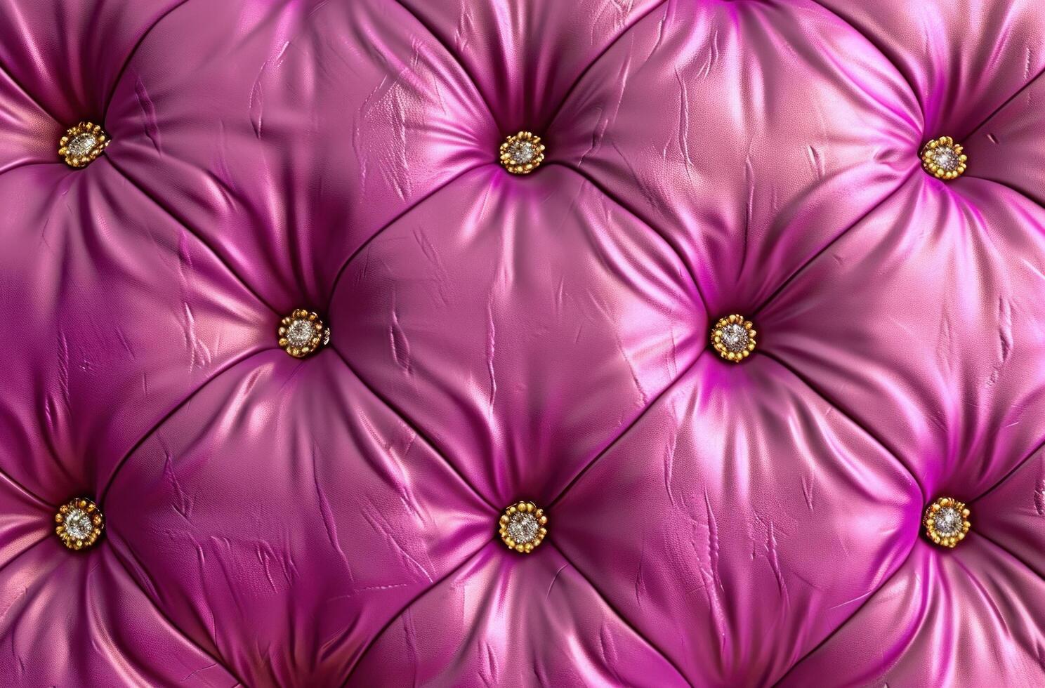 AI generated pink leather background with stitching and metal details for fashion design photo