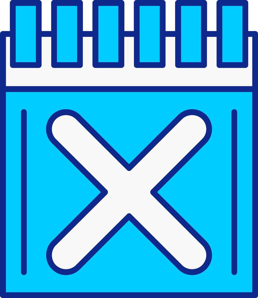 cruzar azul lleno icono vector