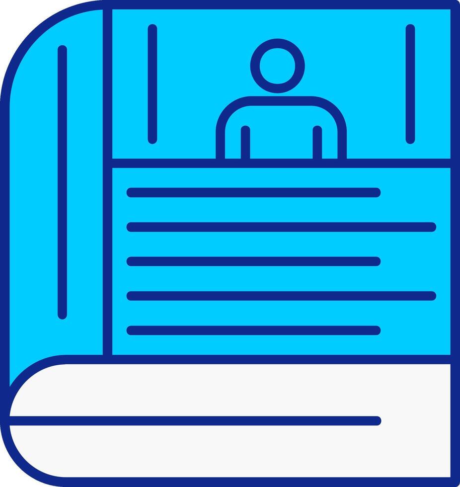 Contact Book Blue Filled Icon vector