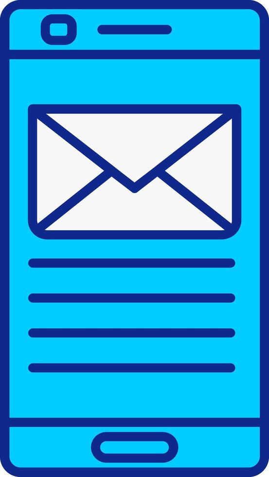 Email Blue Filled Icon vector