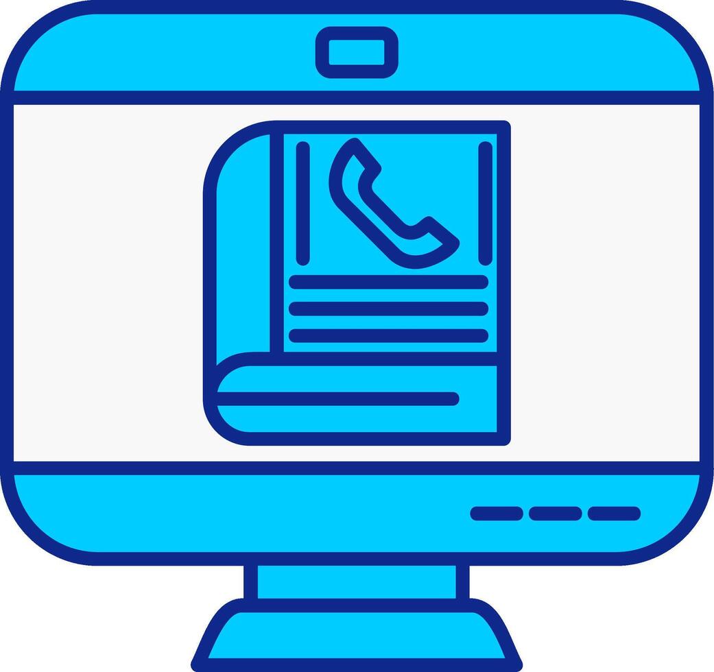 Contact Book Blue Filled Icon vector