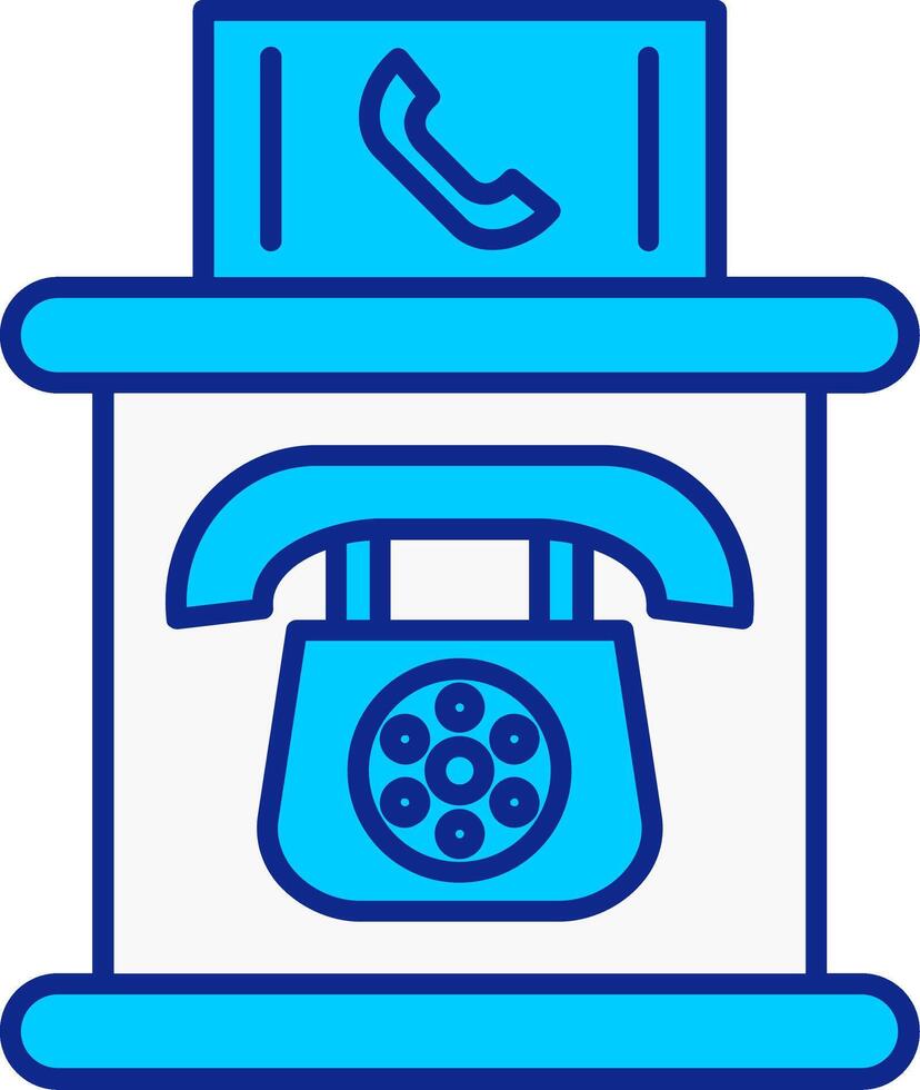 Telephone Booth Blue Filled Icon vector