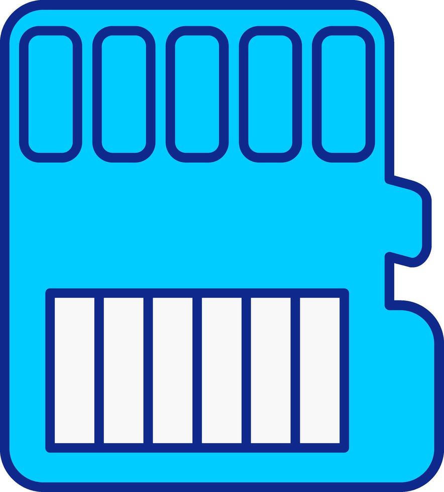 Memory Card Blue Filled Icon vector