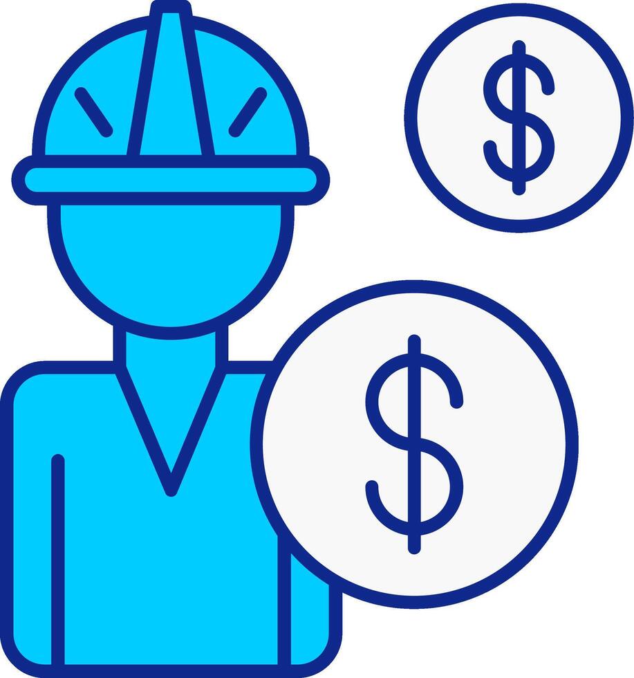 Salary Blue Filled Icon vector