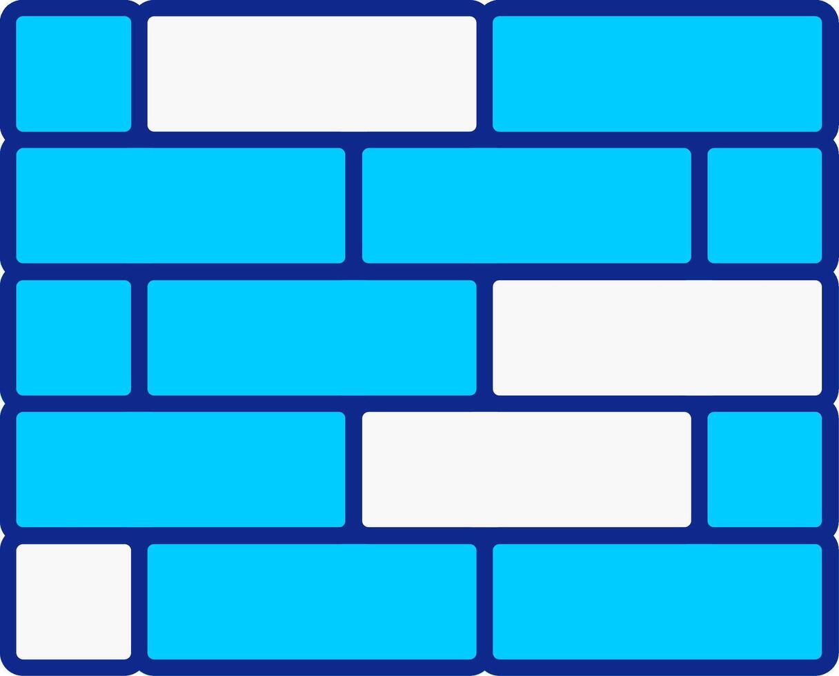 Brickwall Blue Filled Icon vector