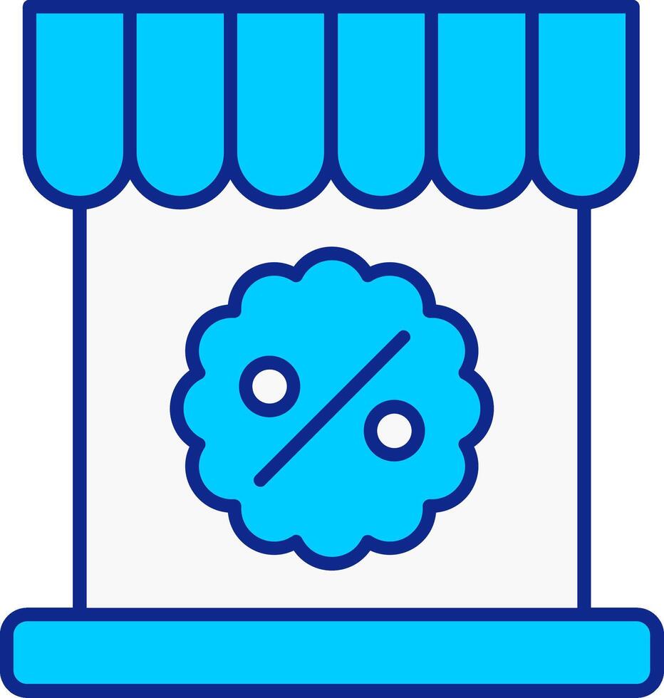 descuento azul lleno icono vector