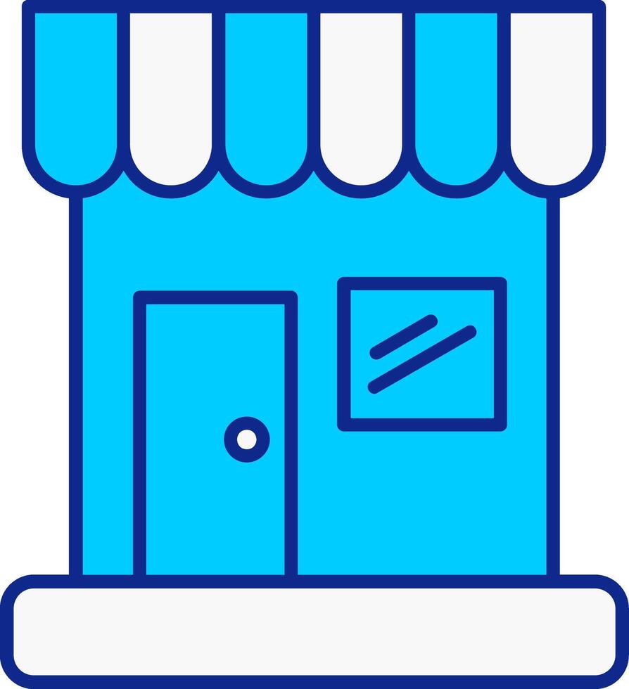 Store Blue Filled Icon vector