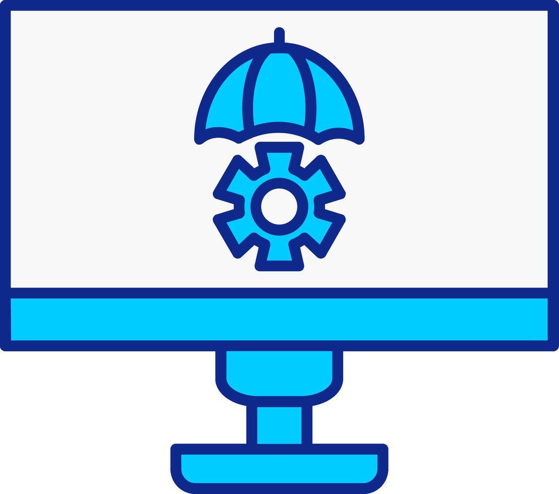 Risk Management Blue Filled Icon vector