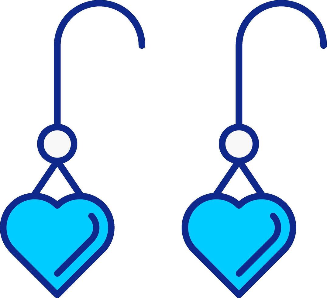 Earrings Blue Filled Icon vector