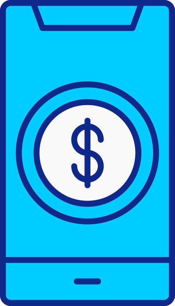 dólar azul lleno icono vector