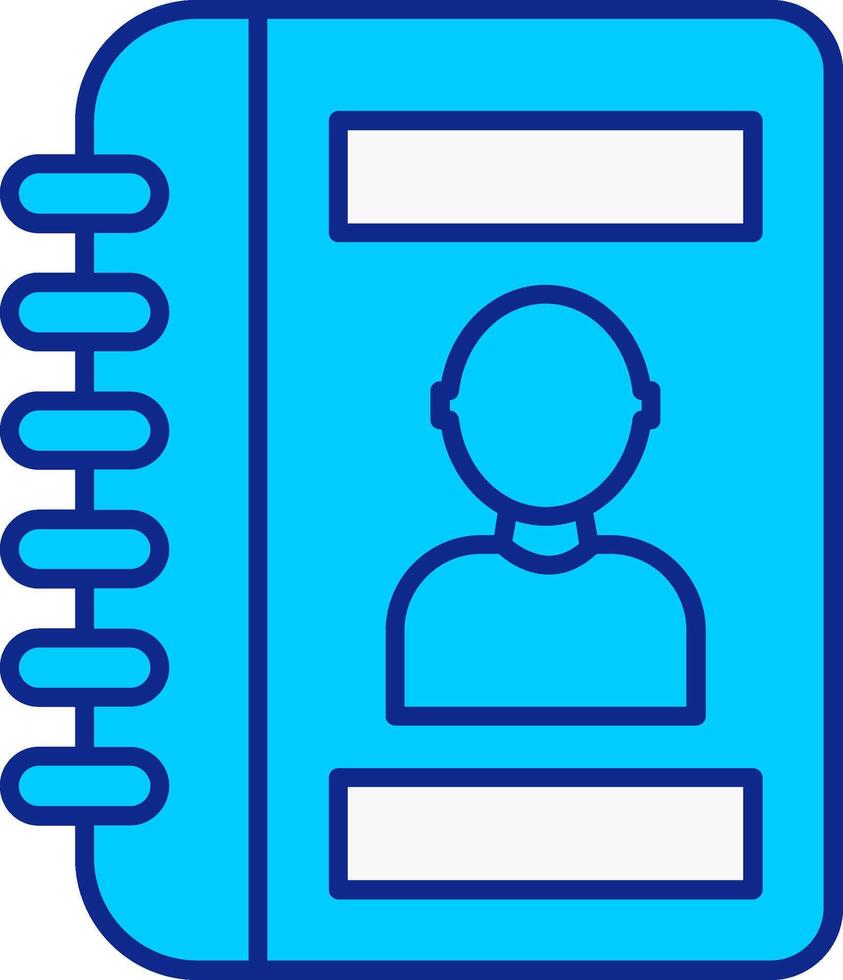 Contact Book Blue Filled Icon vector