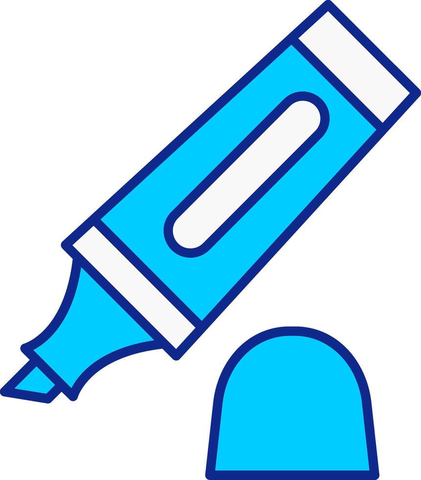 Highlighter Blue Filled Icon vector