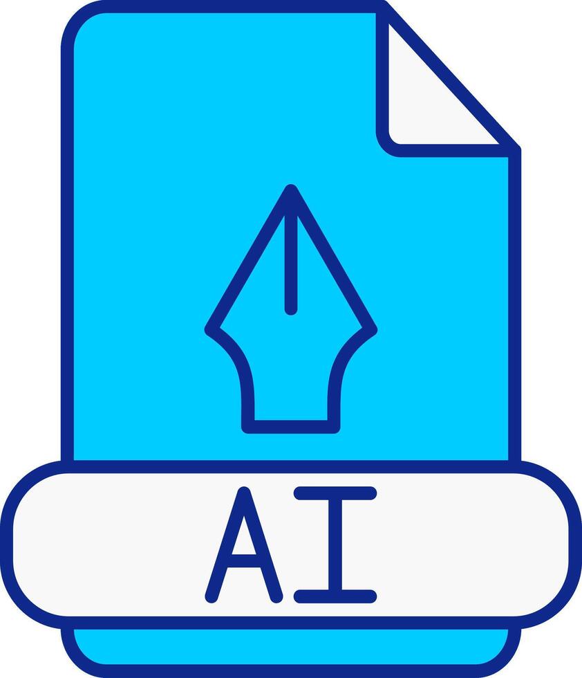 ai azul lleno icono vector