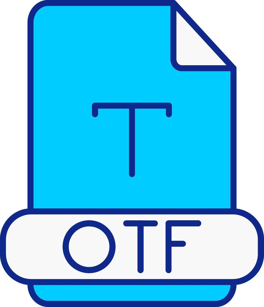 Otf Blue Filled Icon vector