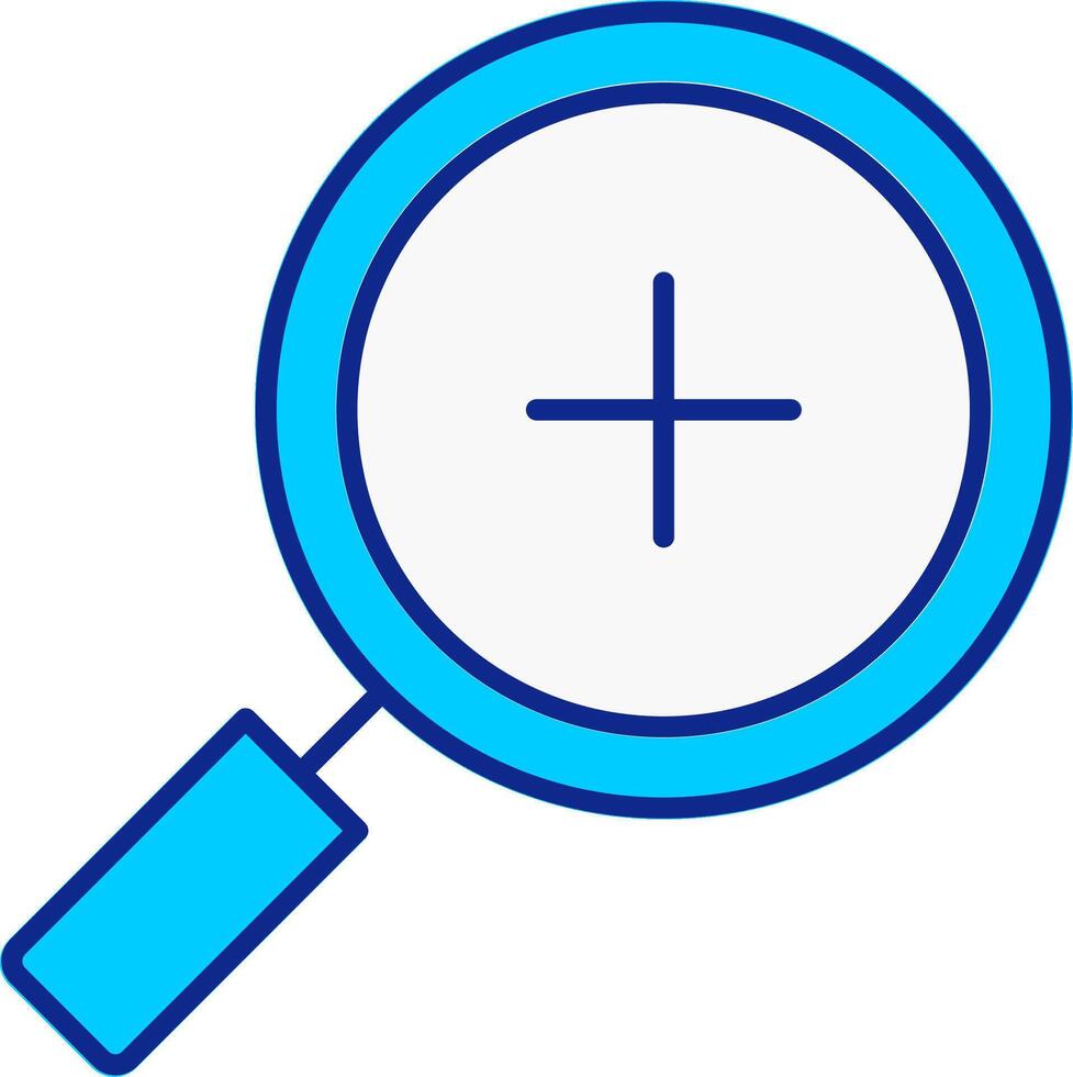 Zoom In Blue Filled Icon vector