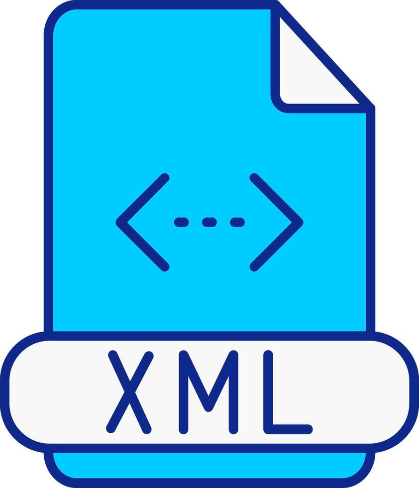 Xml Blue Filled Icon vector