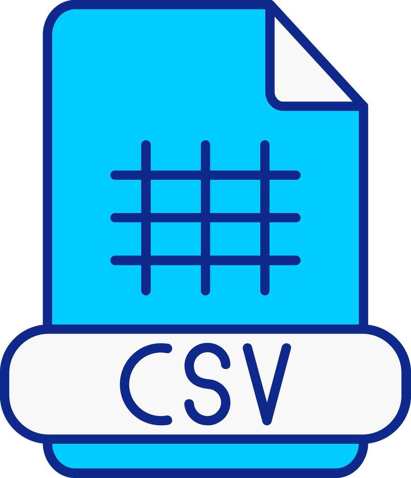 csv azul lleno icono vector